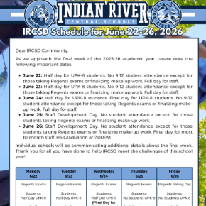 IRCSD Schedule for June 22-26, 2026